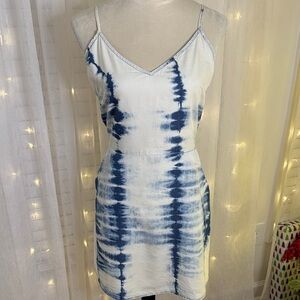 Elegant Tie-Dye Spaghetti Strap Mini Dress